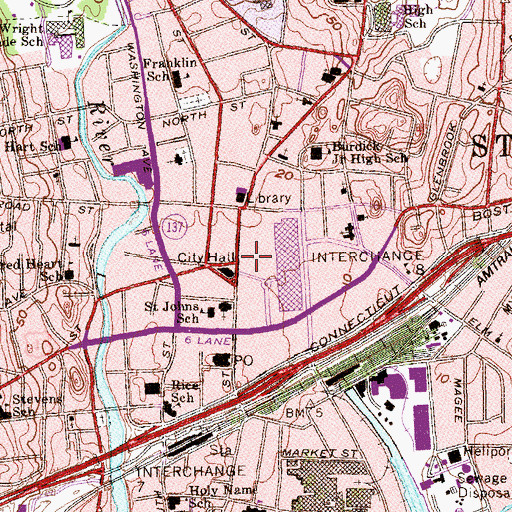Topographic Map of Stamford, CT