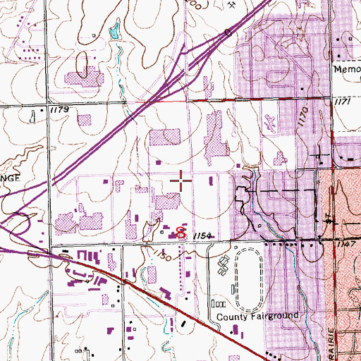 Topographic Map of Emporia Fire Department Station 2, KS