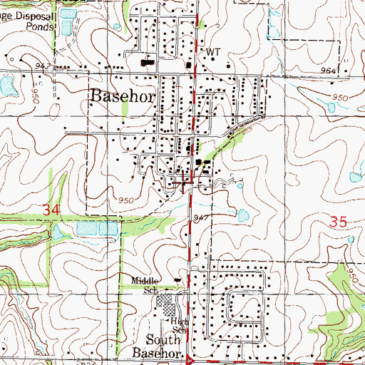Topographic Map of Fairmount Township Fire Department Station 1, KS