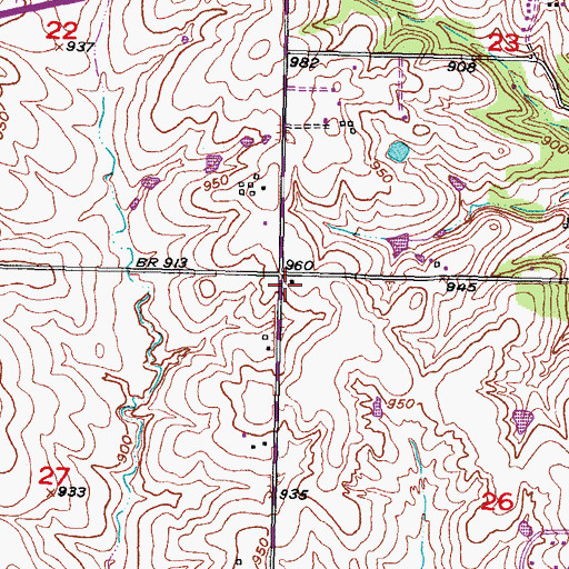 Topographic Map of Fairmount Township Fire Department Station 2, KS
