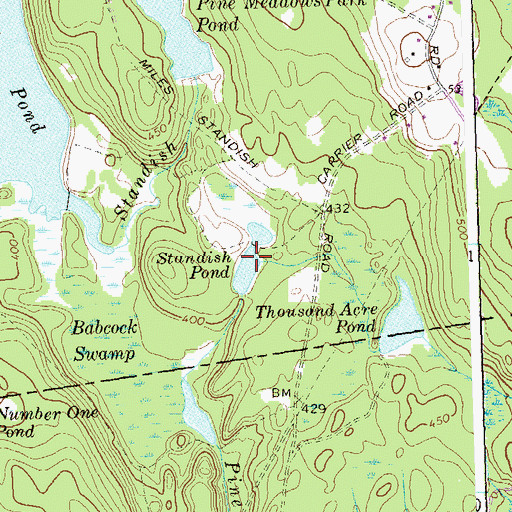 Topographic Map of Standish Pond, CT