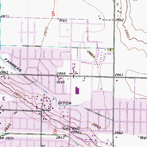 Topographic Map of Garden City Fire Department Station 2, KS