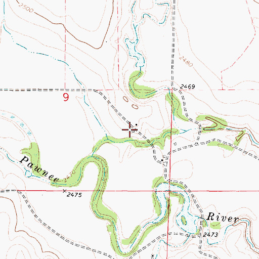 Topographic Map of Garfield Township Fire Department Station 4, KS