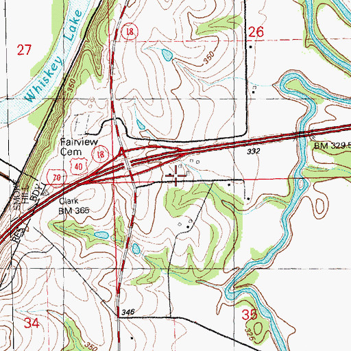 Topographic Map of Geary County Rural Fire Department Station 4, KS