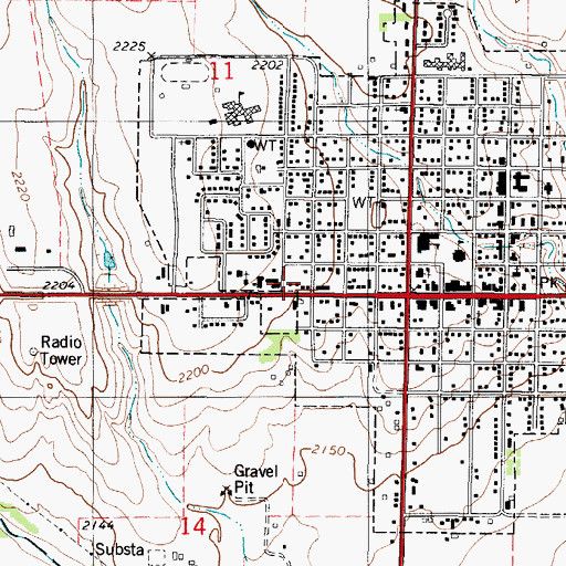 Topographic Map of Graham County Rural Fire Department Station 1, KS