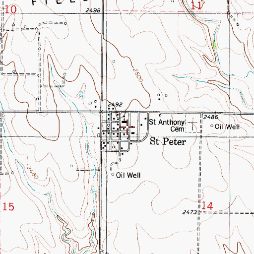 Topographic Map of Graham County Rural Fire Department Station 6, KS