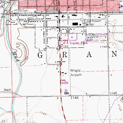 Topographic Map of Grant Township Fire District 1 Abilene Station, KS