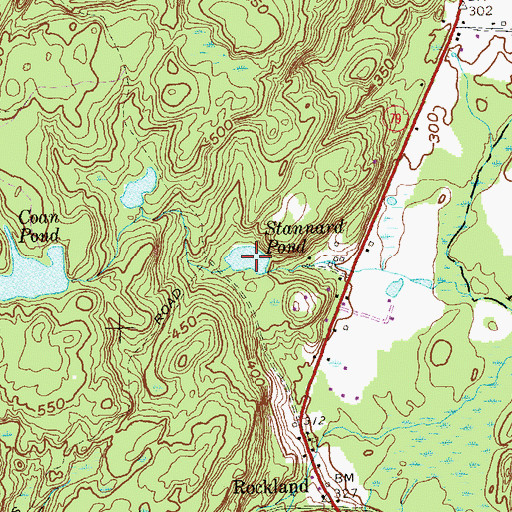 Topographic Map of Stannard Pond, CT