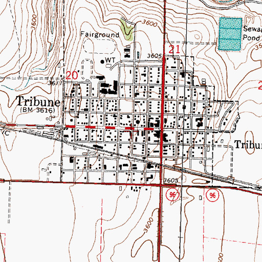 Topographic Map of Greeley County Fire and Rescue, KS