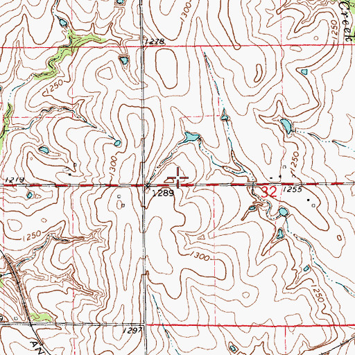 Topographic Map of Green Rural Fire Department Station 3, KS