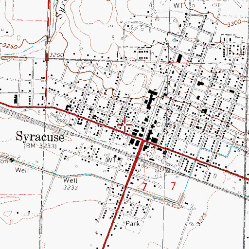 Topographic Map of Hamilton County Fire Department Station 1, KS