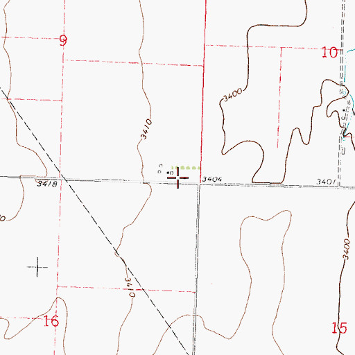 Topographic Map of Hamilton County Fire Department Station 4, KS
