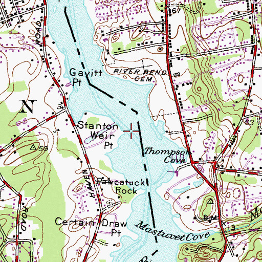 Topographic Map of Stanton Weir Point, CT
