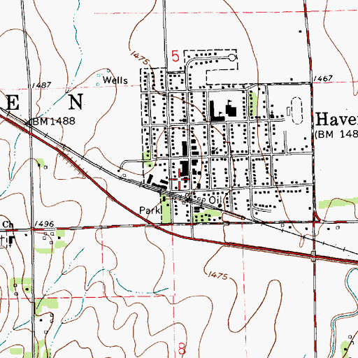 Topographic Map of Reno County Fire District Number 9, KS