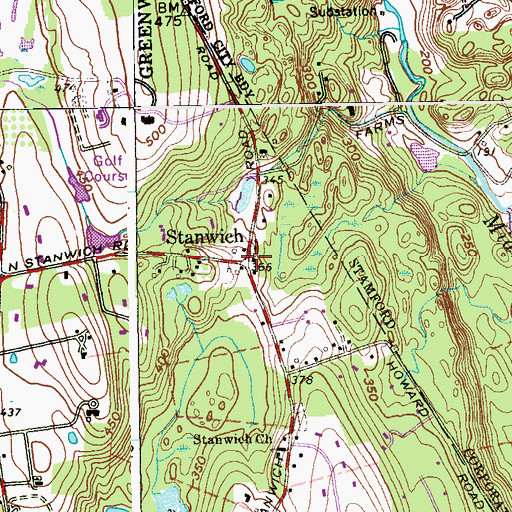 Topographic Map of Stanwich, CT