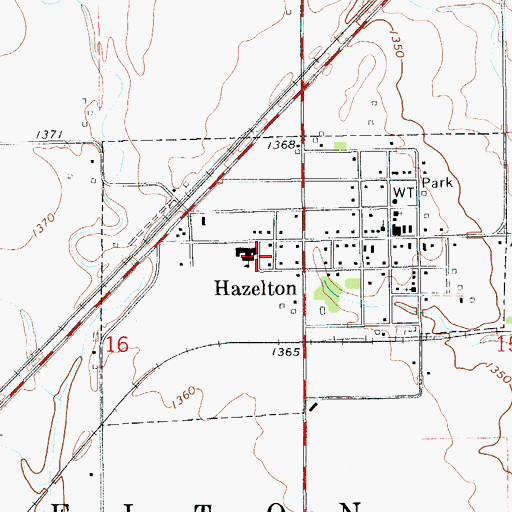 Topographic Map of Hazelton Fire Department, KS