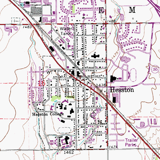 Topographic Map of Hesston Fire and Emergency Medical Service, KS