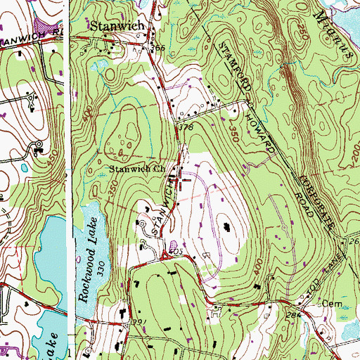Topographic Map of Stanwich Church, CT