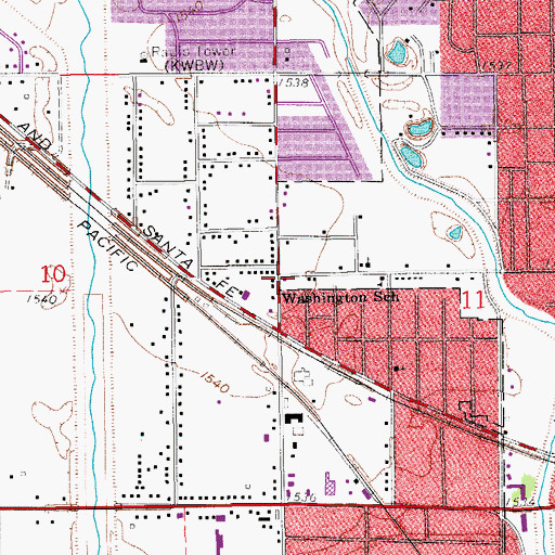 Topographic Map of Hutchinson Fire Department Station 5, KS