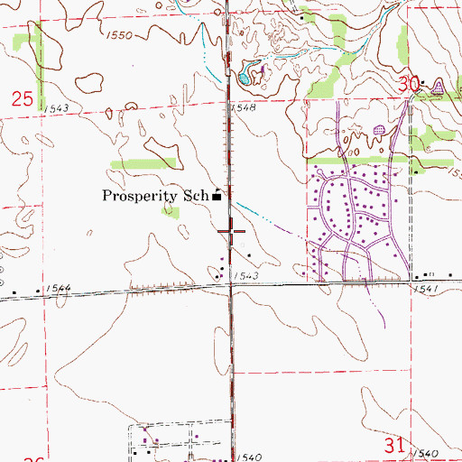 Topographic Map of Hutchinson Fire Department Station 6, KS