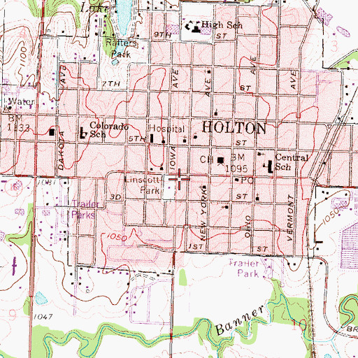 Topographic Map of Jackson County Rural Fire District 4 Holton, KS