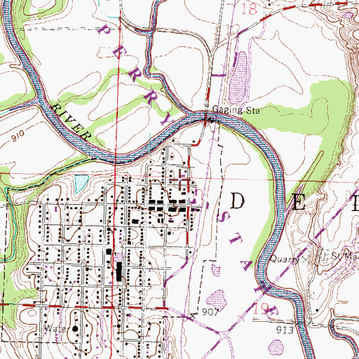 Topographic Map of Jefferson County Fire Department 11 Valley Falls, KS