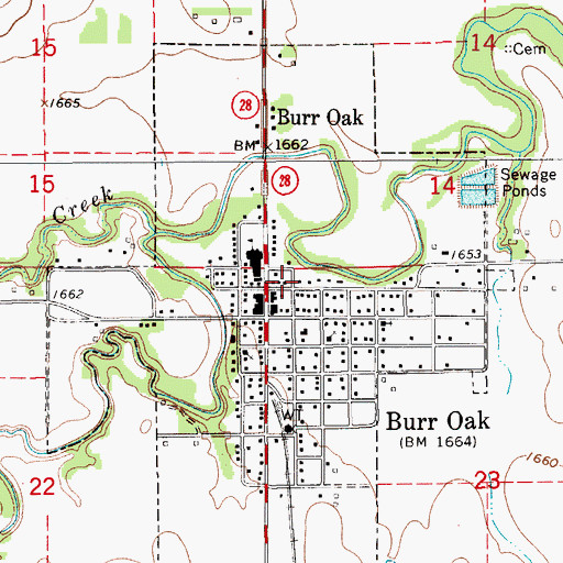 Topographic Map of Jewell County Rural Fire District 5, KS