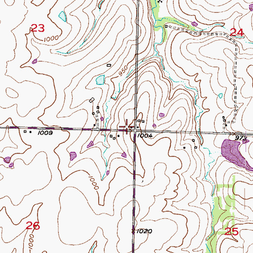 Topographic Map of Johnson County Rural Fire District 3 Station 2, KS