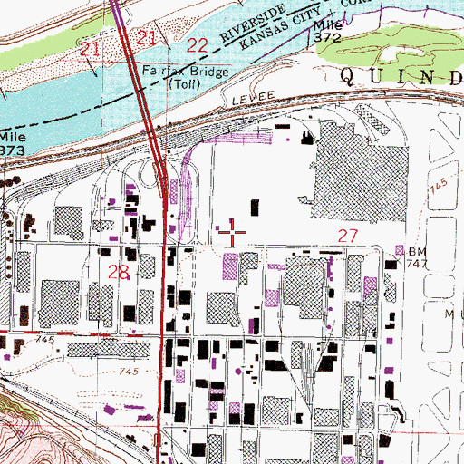 Topographic Map of Kansas City Kansas Fire Department Station 15, KS