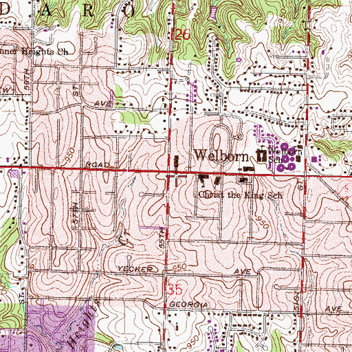 Topographic Map of Kansas City Kansas Fire Department Station 18, KS
