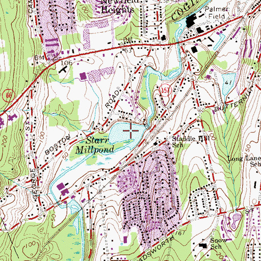 Topographic Map of Starr Millpond, CT