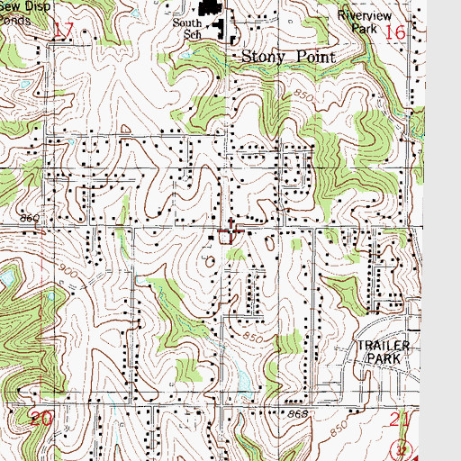 Topographic Map of Kansas City Kansas Fire Department Station 20, KS