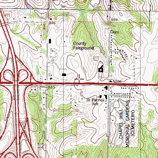 Topographic Map of Kansas City Kansas Fire Department Station 6, KS