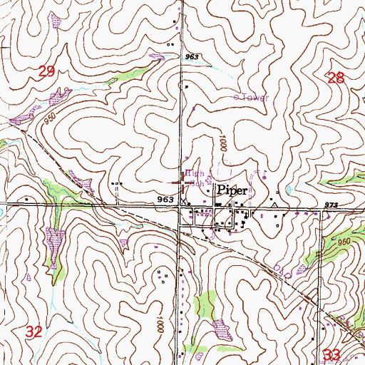 Topographic Map of Kansas City Kansas Fire Department Station 8, KS