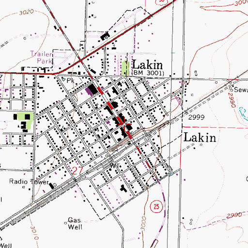 Topographic Map of Kearny County Fire and Rescue, KS