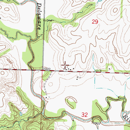 Topographic Map of Kickapoo Fire Department, KS