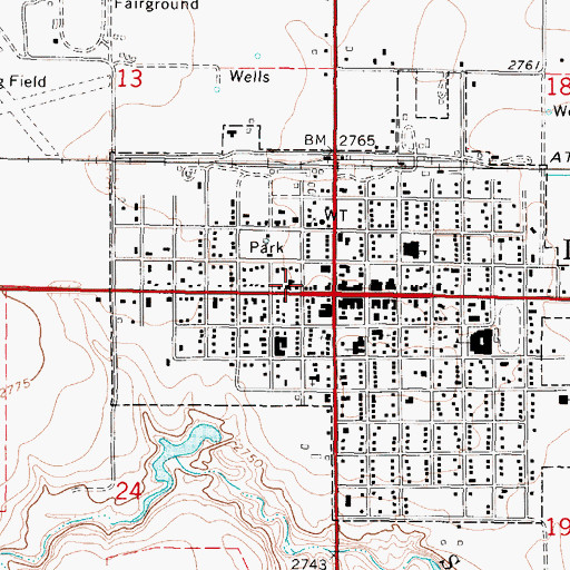 Topographic Map of Lane County Rural Fire Department 1, KS