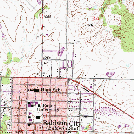 Topographic Map of Lawrence Douglas County Fire and Medical Station 11, KS
