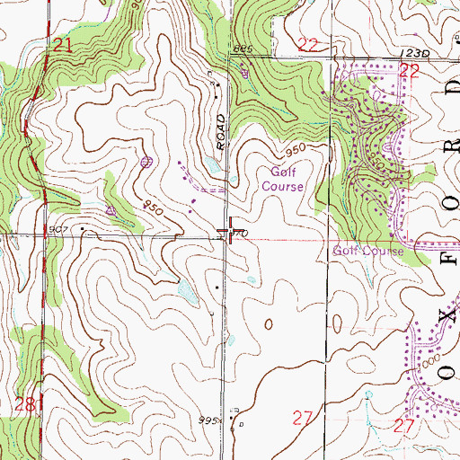 Topographic Map of Leawood Fire Department Station 2, KS