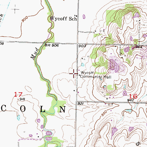 Topographic Map of Lincoln - Ottawa - Harrison Fire District, KS