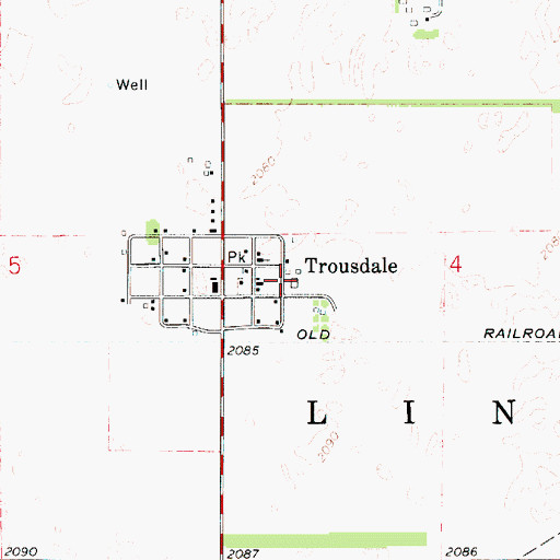 Topographic Map of Lincoln Township Fire Department, KS