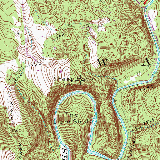 Topographic Map of Steep Rock, CT
