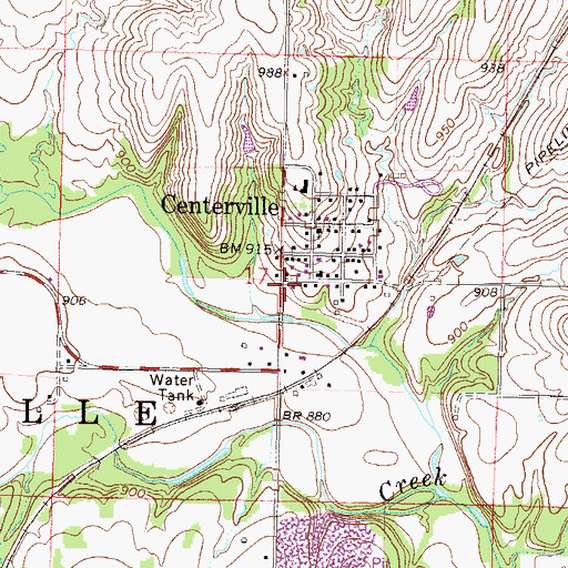 Topographic Map of Linn County Rural Fire District 1 Station 930, KS