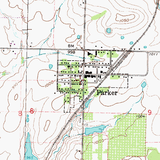 Topographic Map of Linn County Rural Fire District 1 Station 940, KS