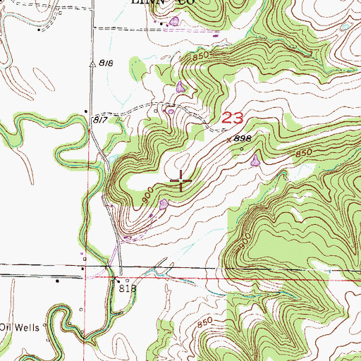Topographic Map of Linn Valley Volunteer Fire Department, KS