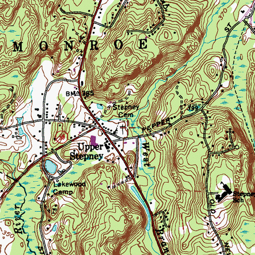 Topographic Map of Stepney Cemetery, CT