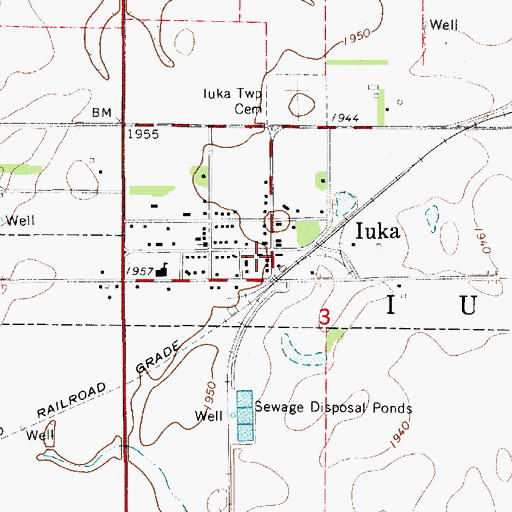 Topographic Map of Luka Volunteer Fire Department, KS