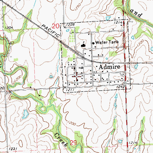 Topographic Map of Lyon County Fire District 2 Station 1, KS