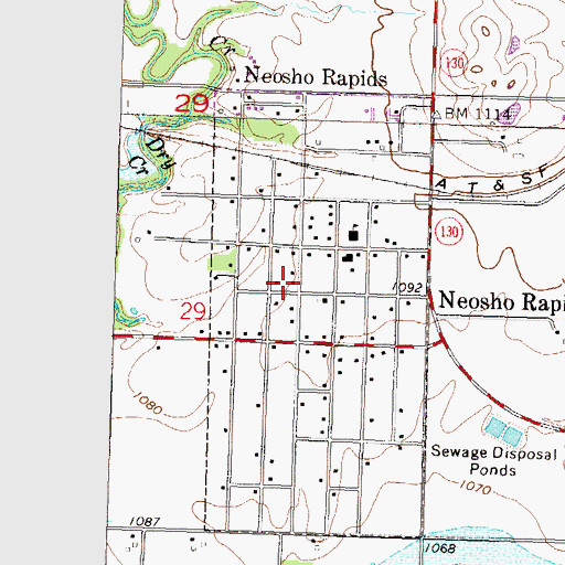 Topographic Map of Lyon County Fire District 5 Station 2, KS