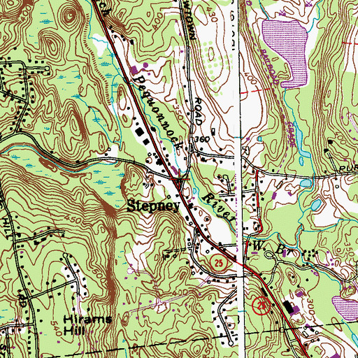 Topographic Map of Stepney, CT
